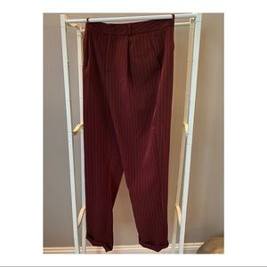 Striped Red High Waisted Pants